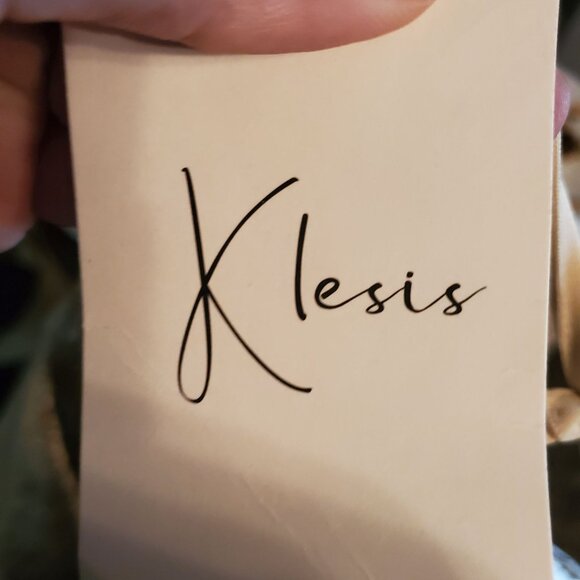 Klesis Dress Womens Small Cream & Gold Metallic Floral Fit & Flare *NWT* - Picture 4 of 10